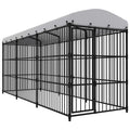 Outdoor Dog Kennel with Roof 177.2"x59.1"x82.7