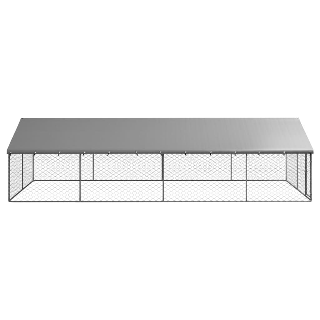 Outdoor Dog Kennel with Roof 236.2"x118.1"x59.1