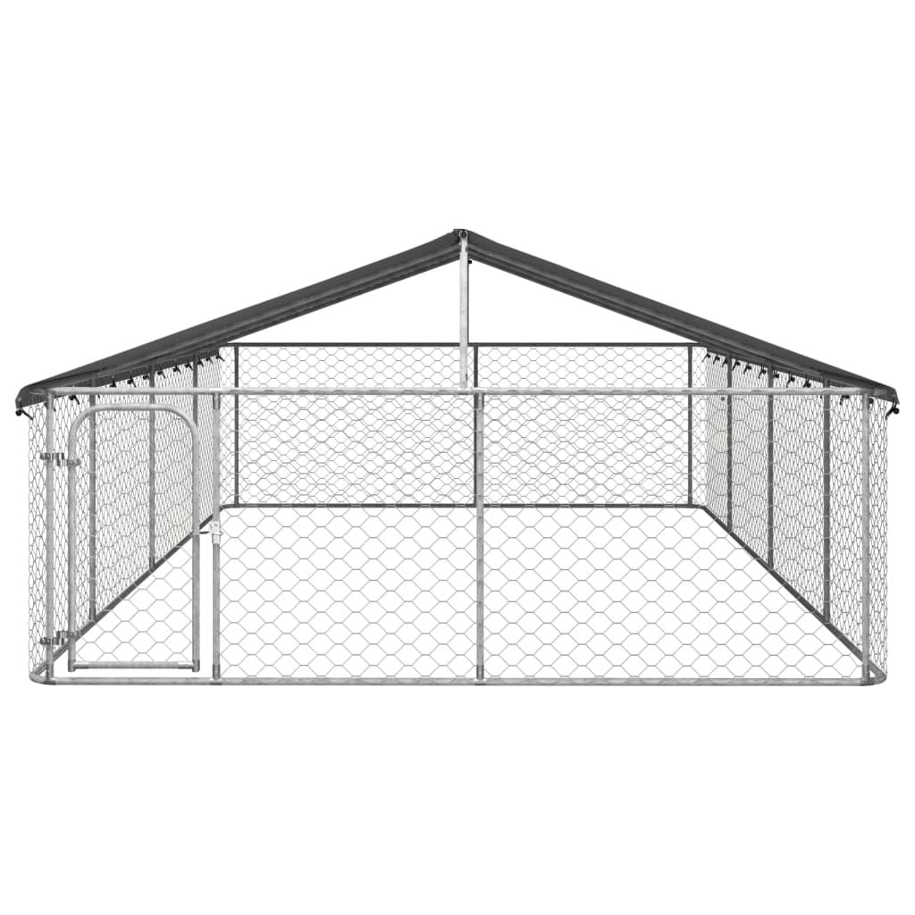 Outdoor Dog Kennel with Roof 236.2"x118.1"x59.1