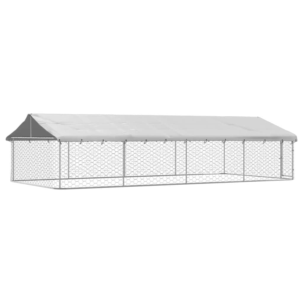 Outdoor Dog Kennel with Roof 236.2"x118.1"x59.1