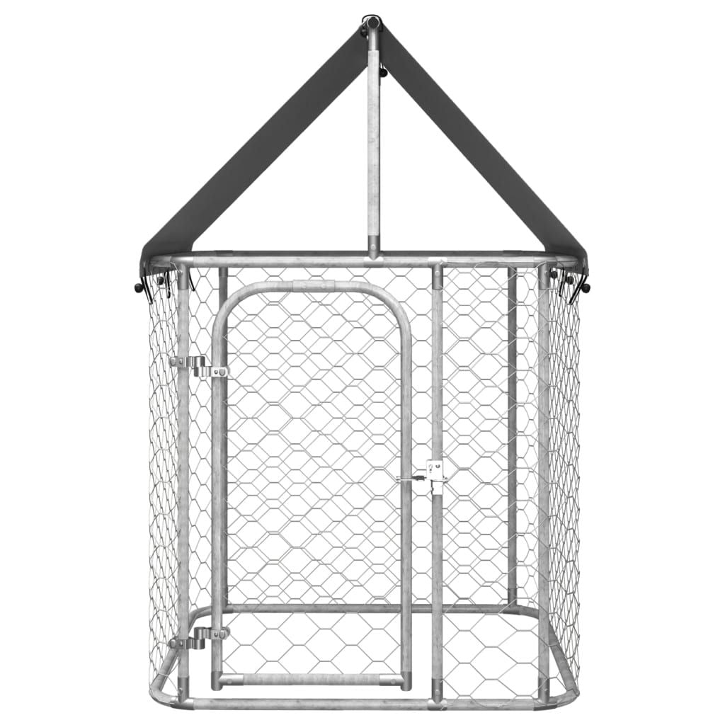 Outdoor Dog Kennel with Roof 39.4"x39.4"x59.1