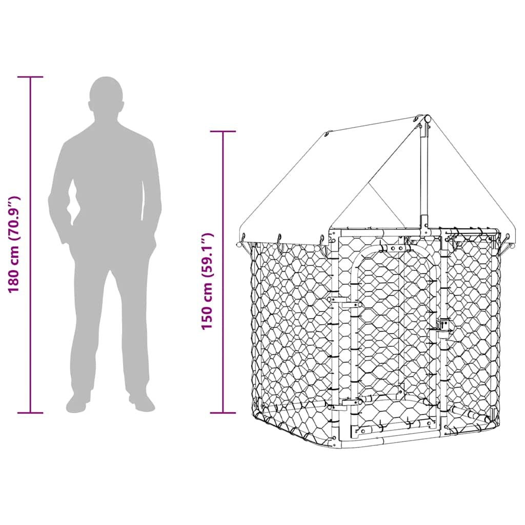 Outdoor Dog Kennel with Roof 39.4"x39.4"x59.1