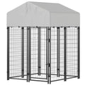 Outdoor Dog Kennel with Roof – practical Welded Wire Playpen, Escape-Proof Lock