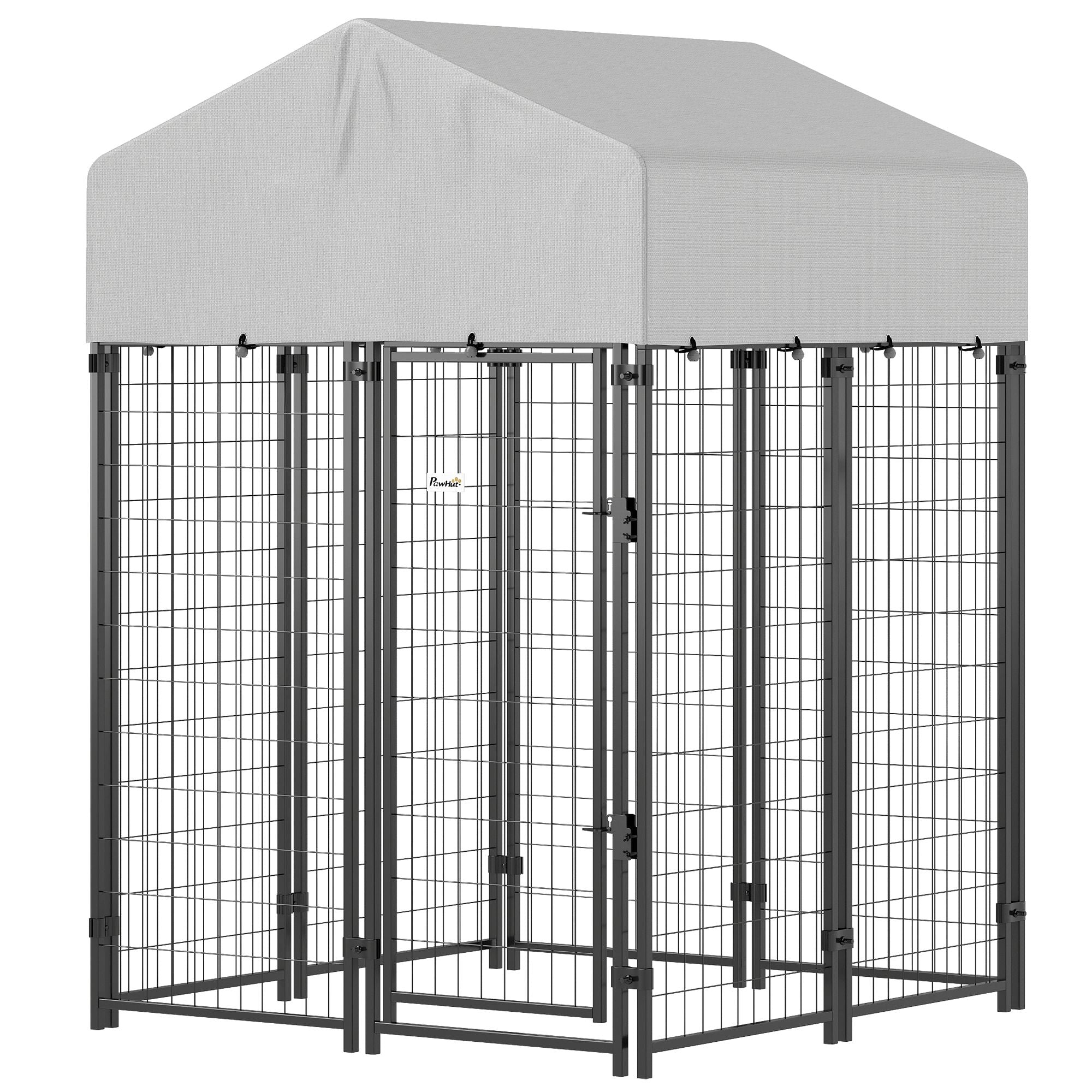 Outdoor Dog Kennel with Roof – practical Welded Wire Playpen, Escape-Proof Lock