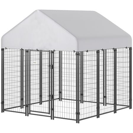 Spacious Outdoor Dog Kennel with Roof for All-Weather Play