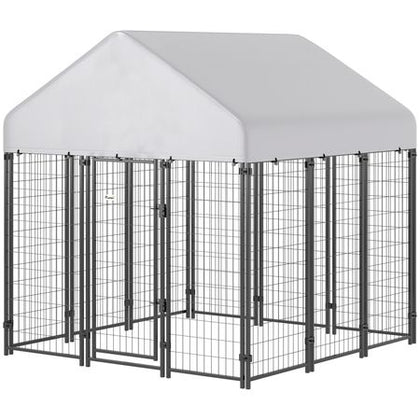Spacious Outdoor Dog Kennel with Roof for All-Weather Play