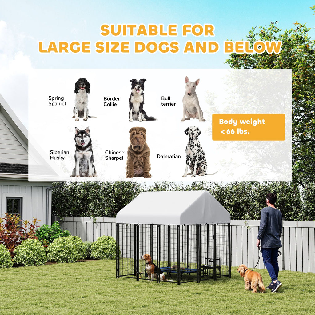Spacious Outdoor Dog Kennel with Roof for All-Weather Play
