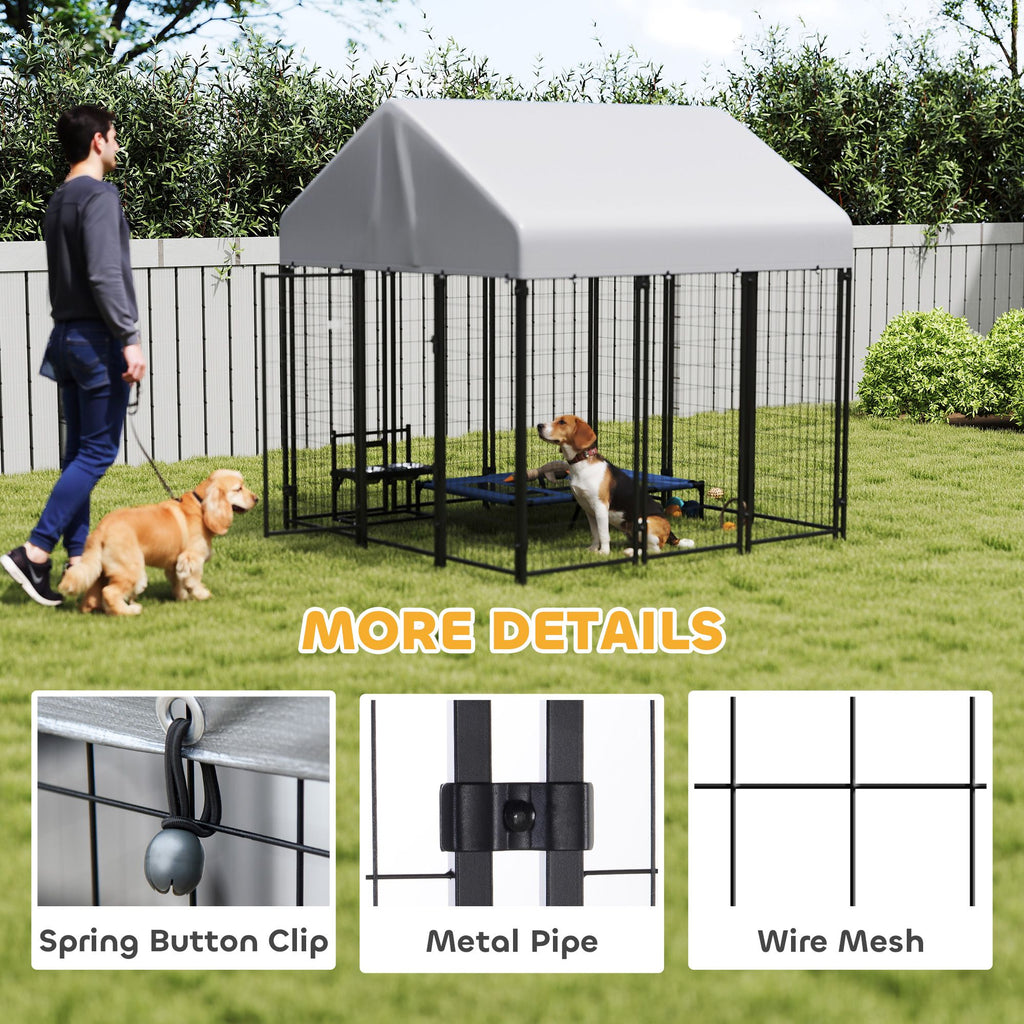 Spacious Outdoor Dog Kennel with Roof for All-Weather Play