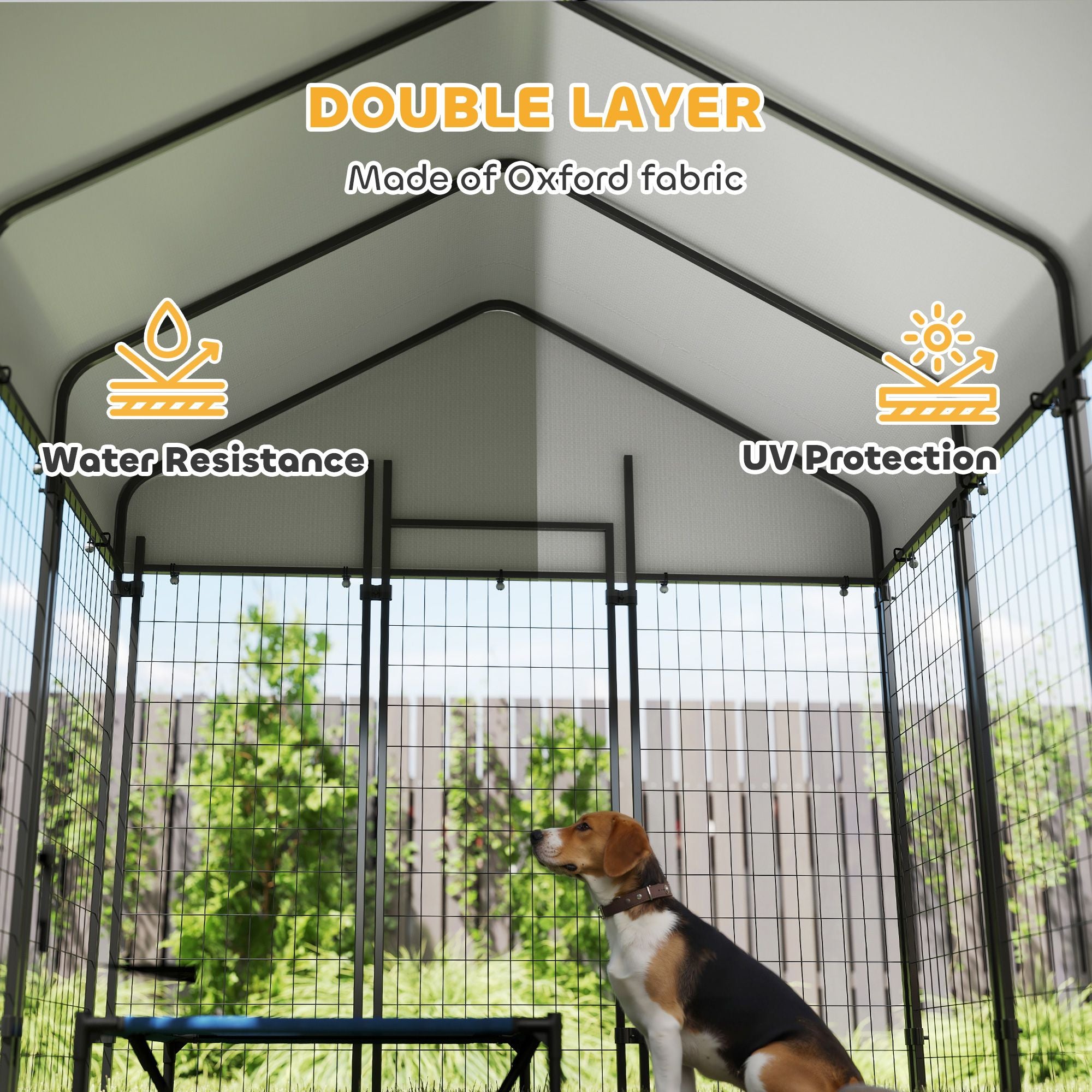 Spacious Outdoor Dog Kennel with Roof for All-Weather Play