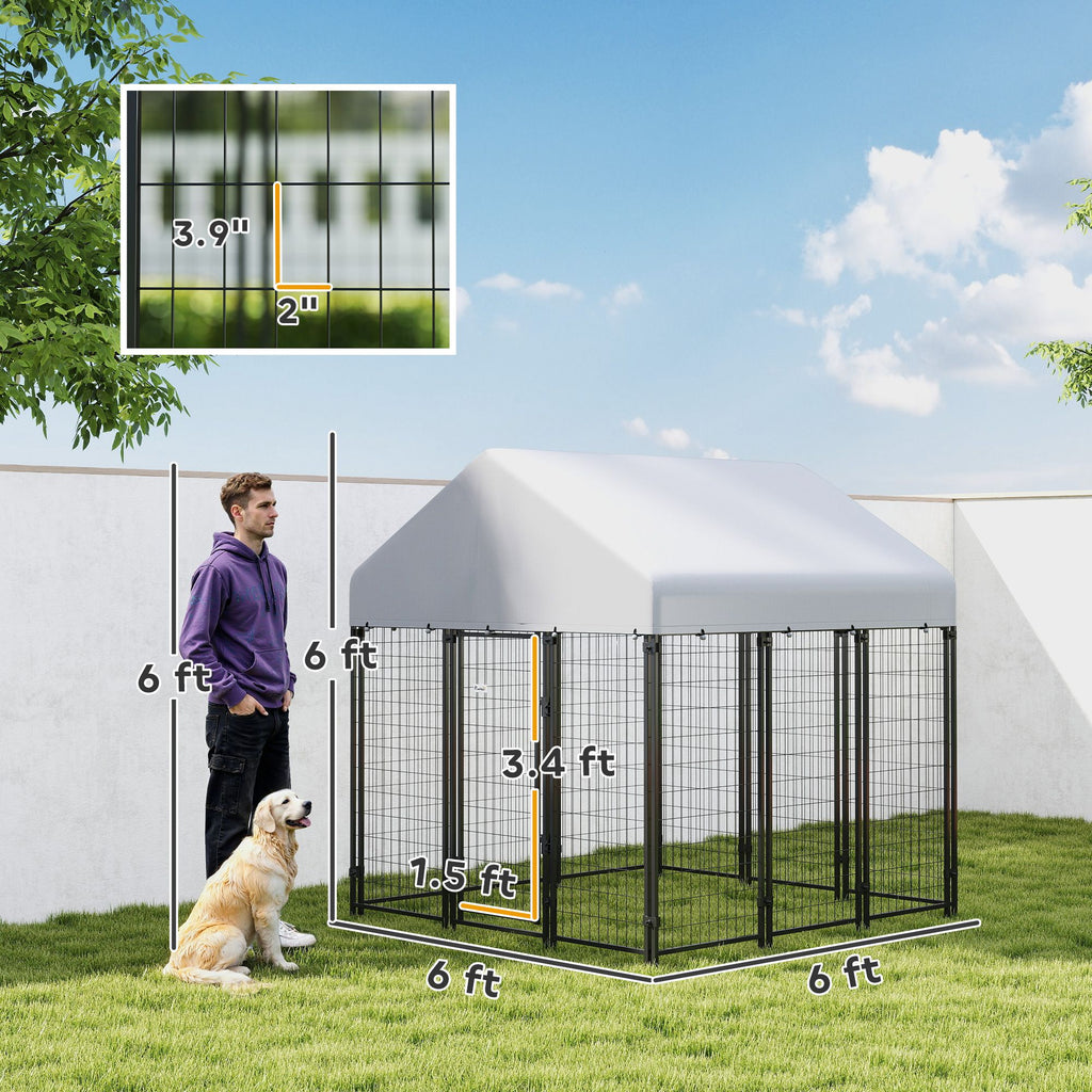Spacious Outdoor Dog Kennel with Roof for All-Weather Play