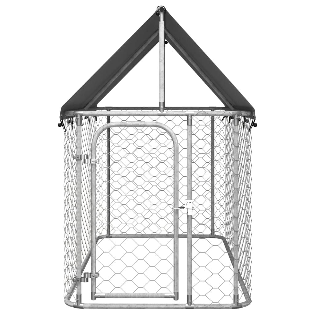 Outdoor Dog Kennel with Roof 78.7"x39.4"x59.1