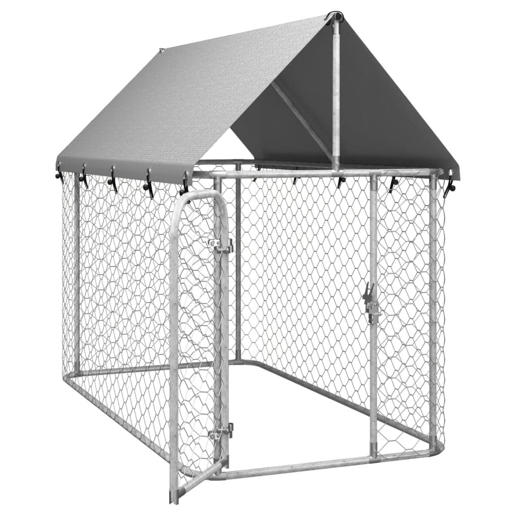 Outdoor Dog Kennel with Roof 78.7"x39.4"x59.1