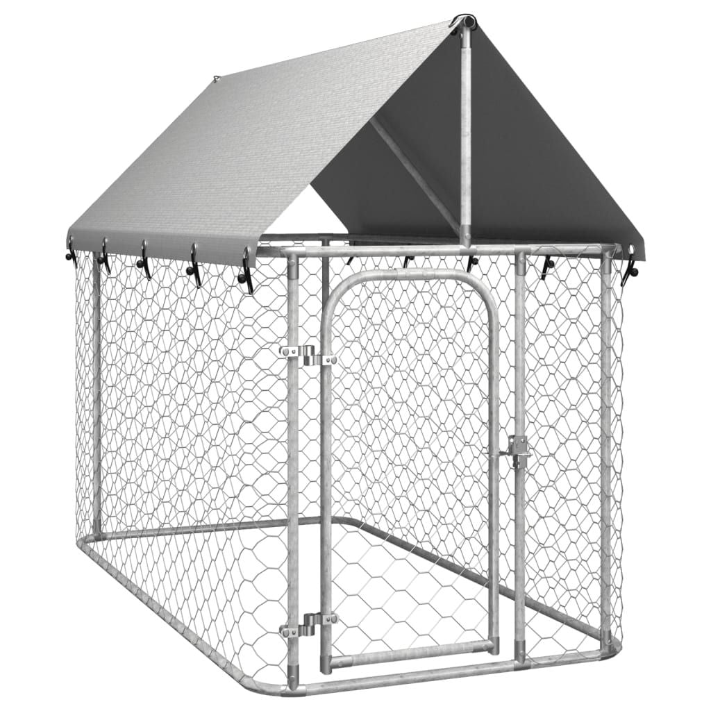 Outdoor Dog Kennel with Roof 78.7"x39.4"x59.1