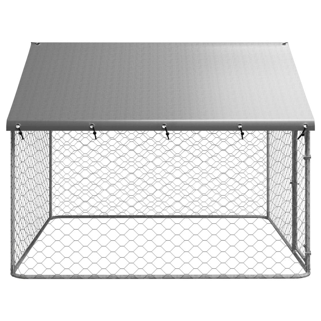 Outdoor Dog Kennel with Roof 78.7"x78.7"x59.1
