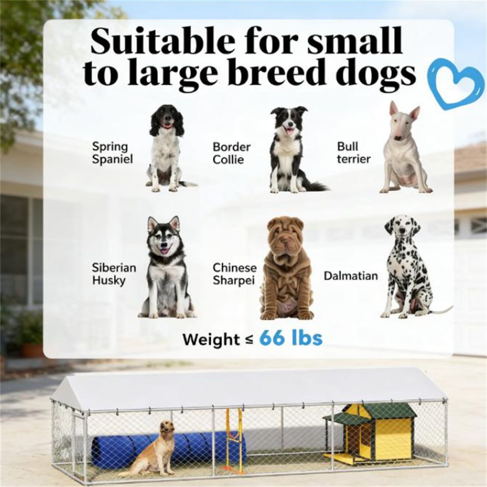 Outdoor kennel, dog house, dog cage, silver