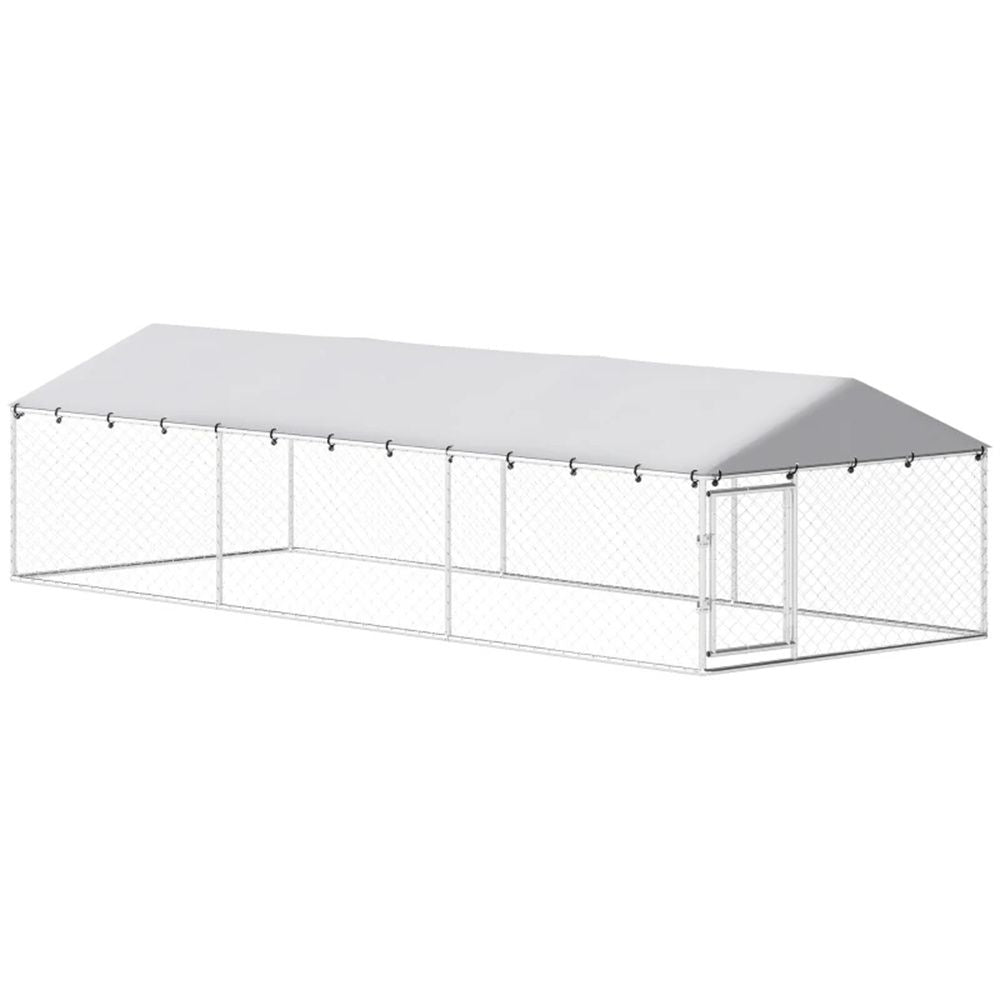 Outdoor kennel, dog house, dog cage, silver