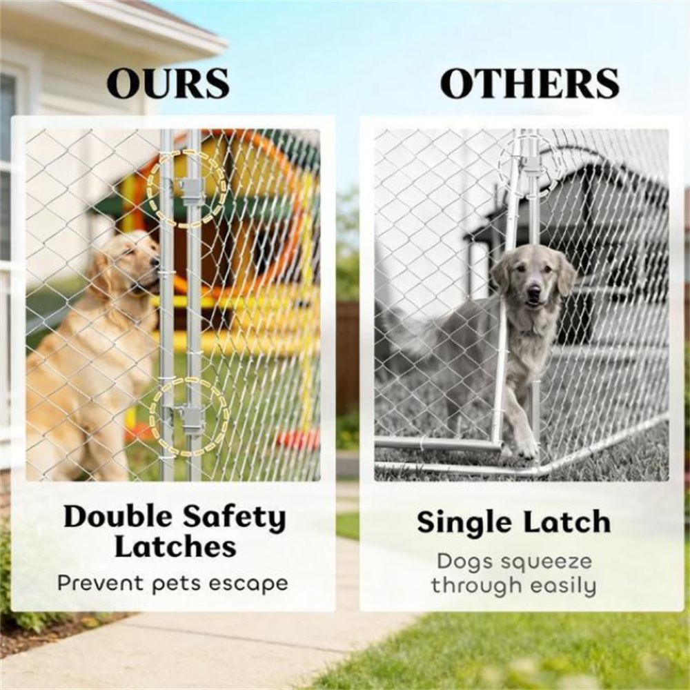 Spacious 291 sq Outdoor Dog Kennel with water-ready Canopy