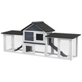 Spacious 83- 2-Story furniture-style Rabbit Hutch with Run Areas