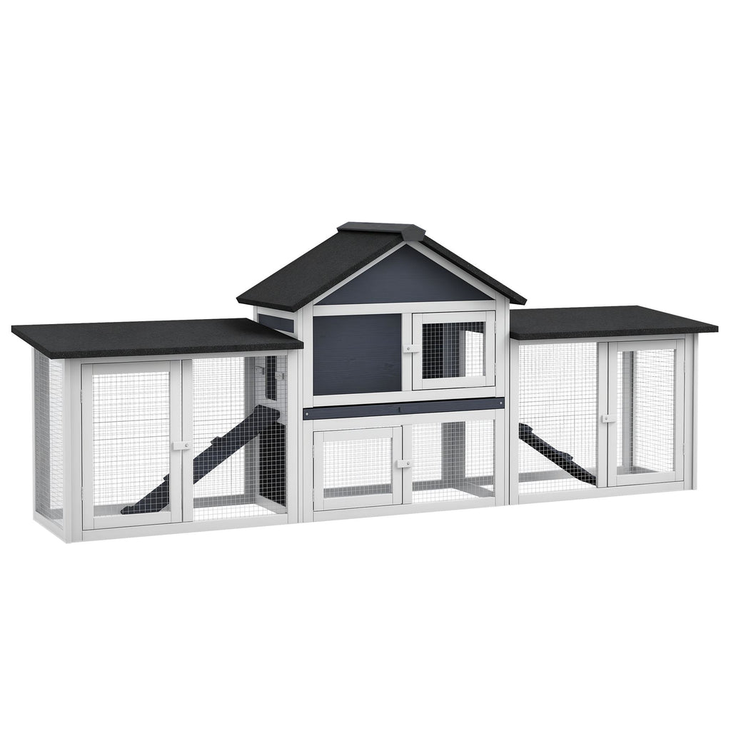 Spacious 83- 2-Story furniture-style Rabbit Hutch with Run Areas