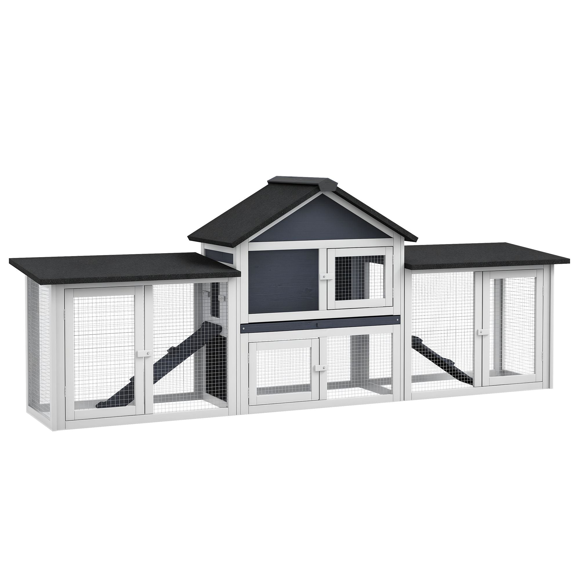 Spacious 83- 2-Story furniture-style Rabbit Hutch with Run Areas