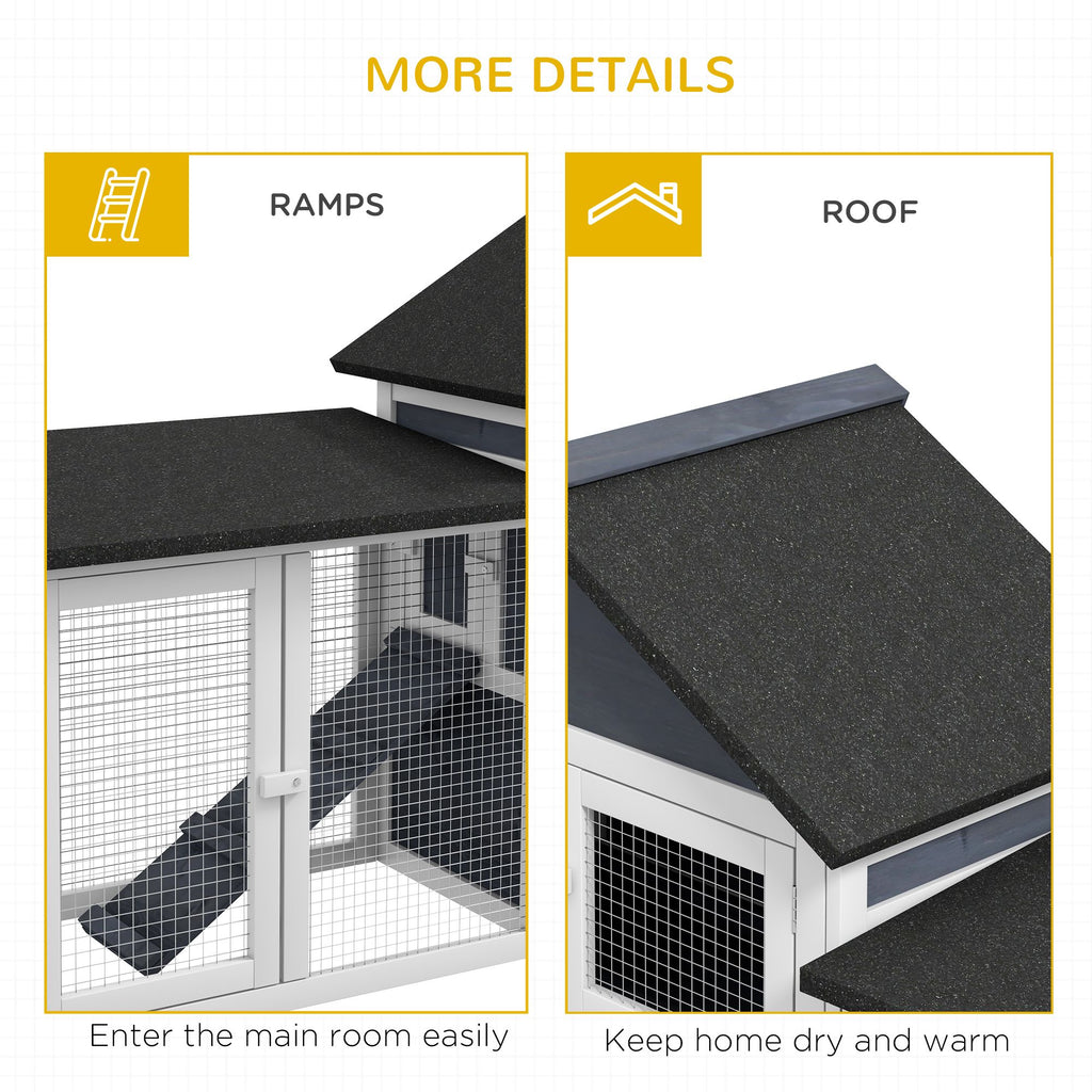 Spacious 83- 2-Story furniture-style Rabbit Hutch with Run Areas
