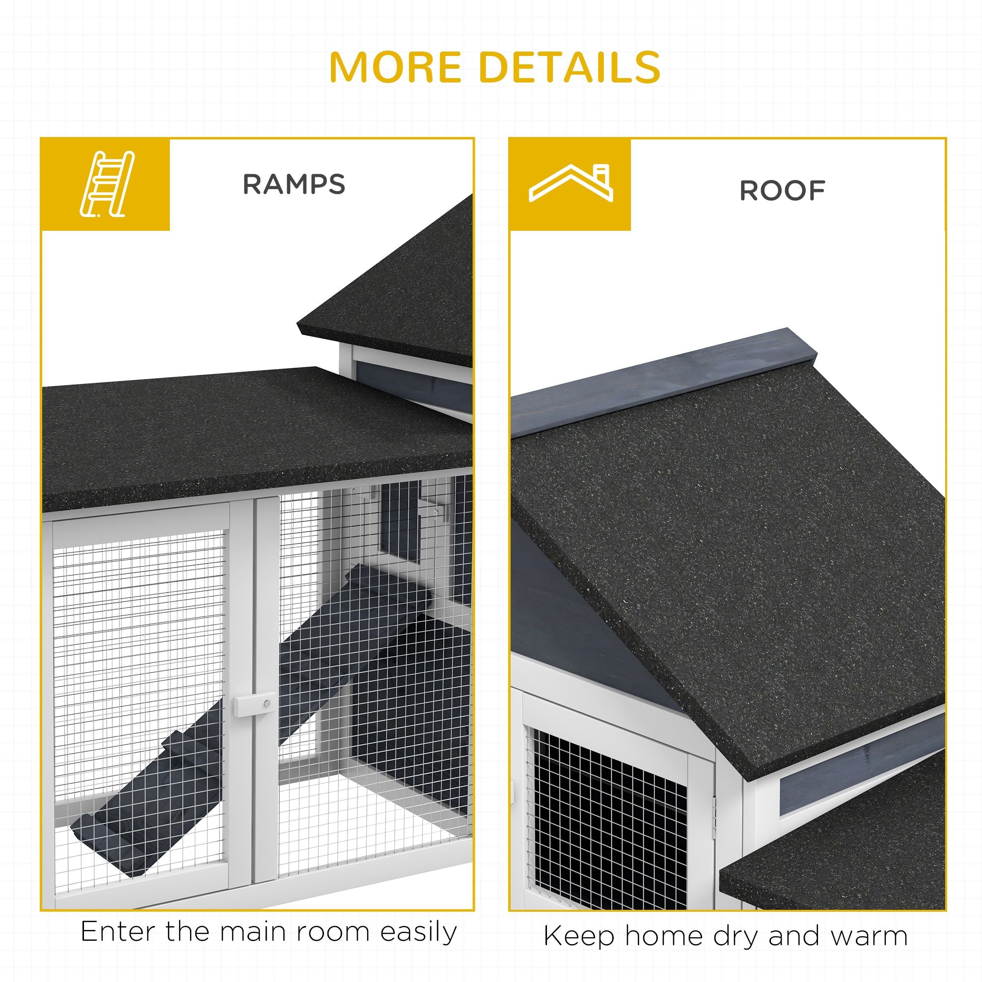 Spacious 83- 2-Story furniture-style Rabbit Hutch with Run Areas