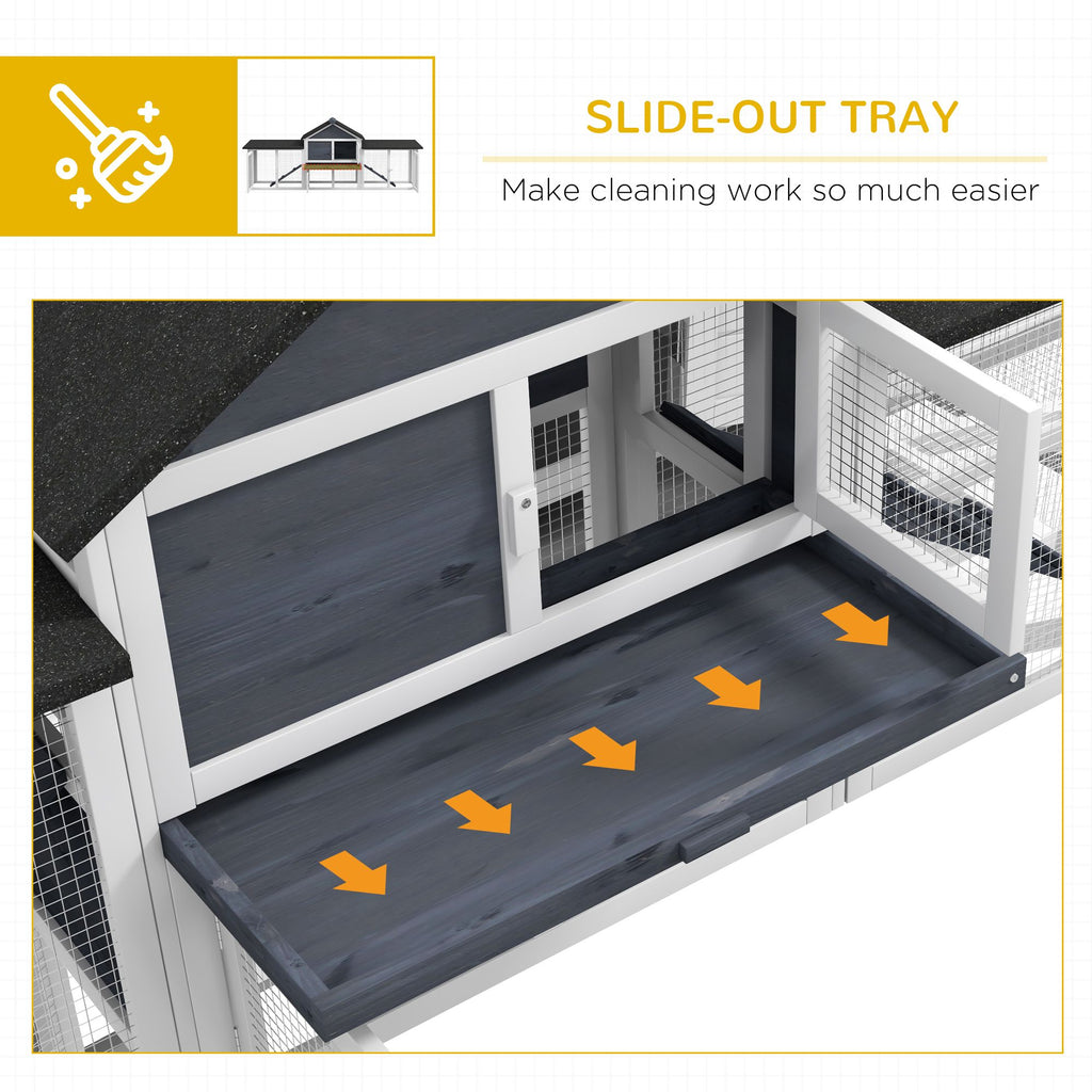 Spacious 83- 2-Story furniture-style Rabbit Hutch with Run Areas