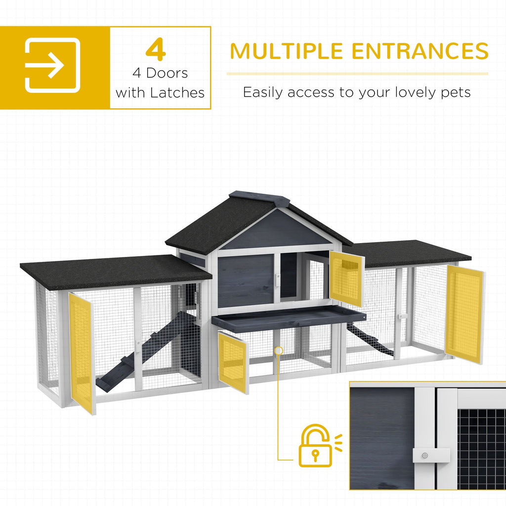Spacious 83- 2-Story furniture-style Rabbit Hutch with Run Areas