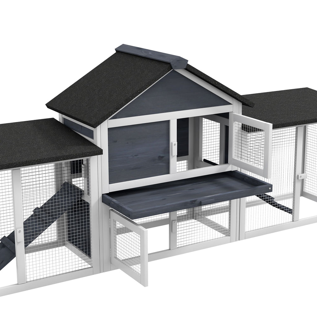 Spacious 83- 2-Story furniture-style Rabbit Hutch with Run Areas