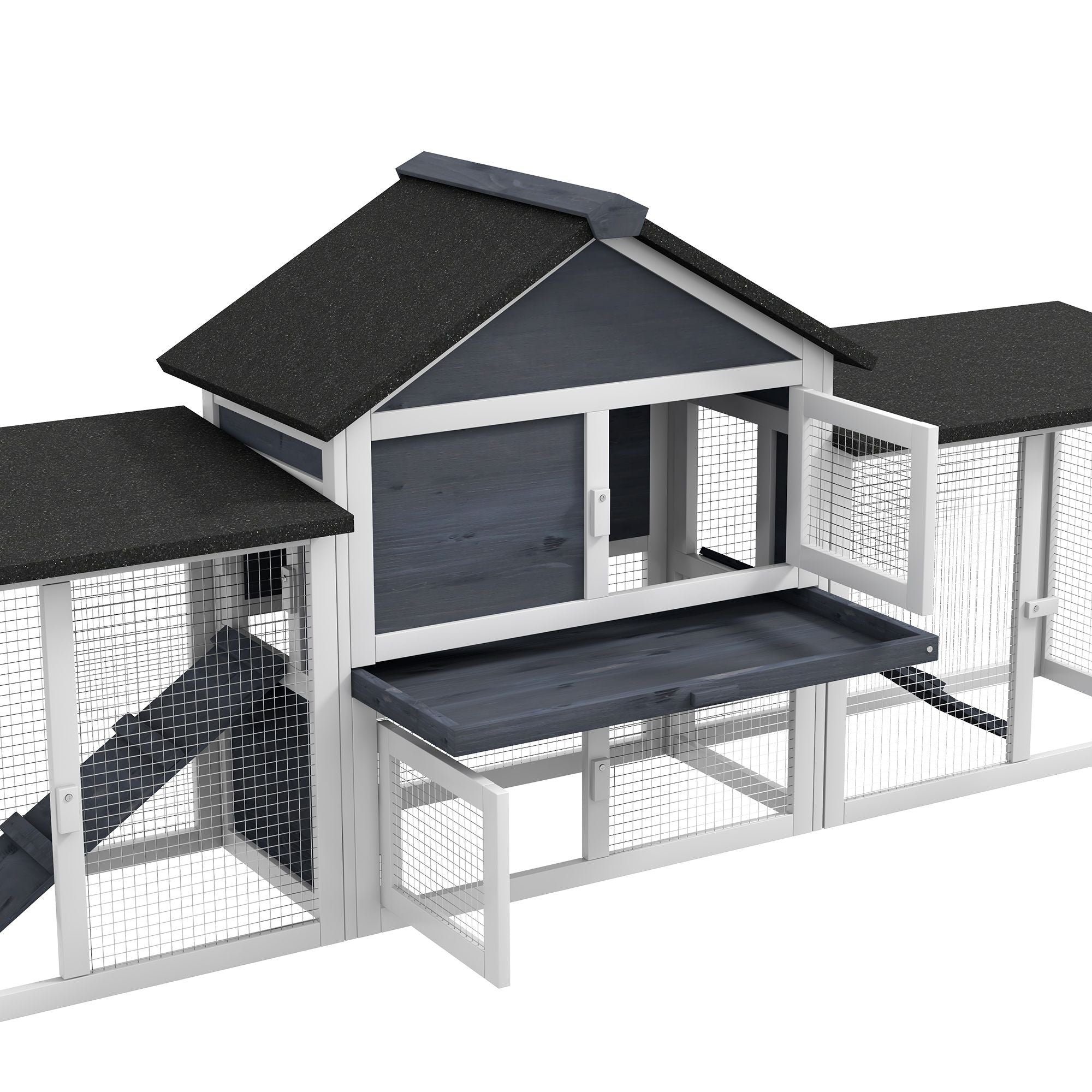 Spacious 83- 2-Story furniture-style Rabbit Hutch with Run Areas