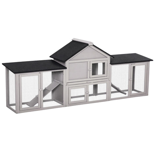 83" Deluxe 2-Story furniture-style Rabbit Hutch with Run Areas