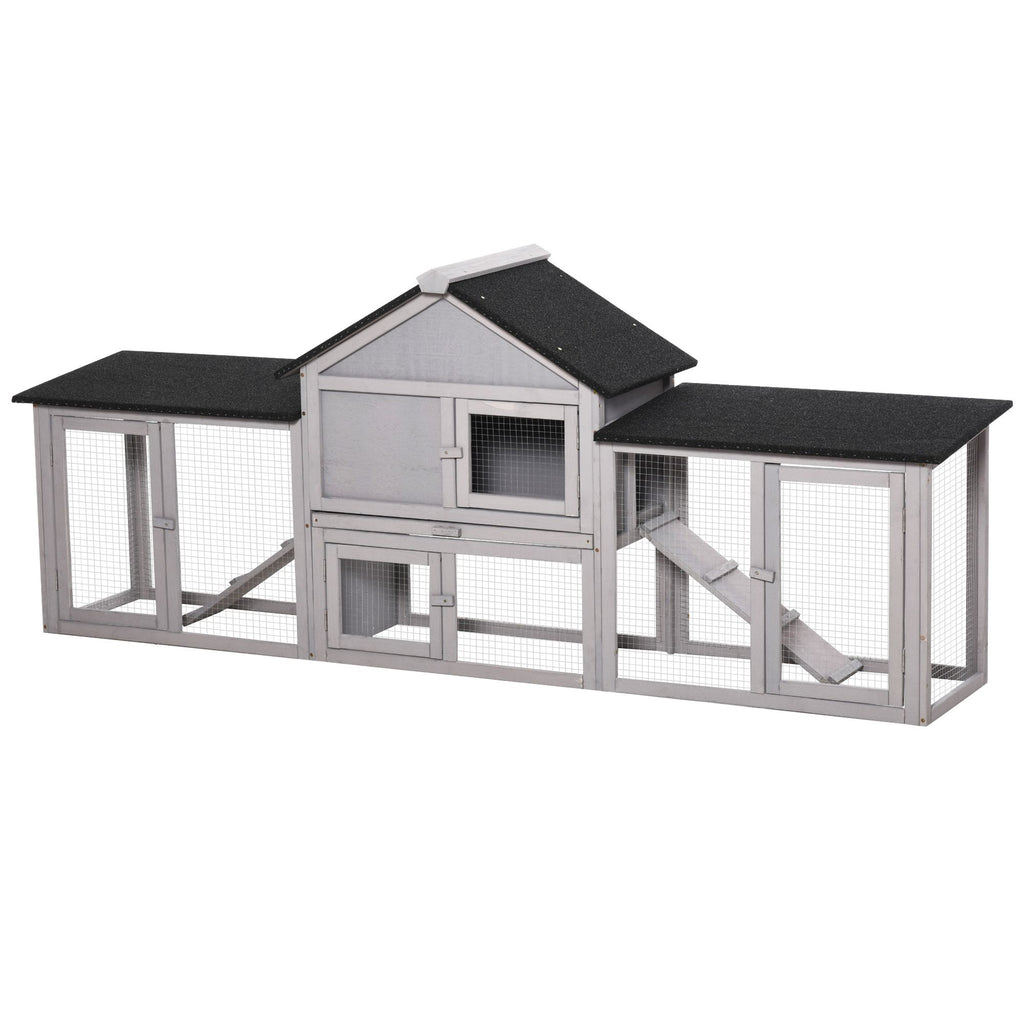 83" Deluxe 2-Story furniture-style Rabbit Hutch with Run Areas