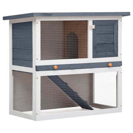 Spacious Outdoor Rabbit Hutch with Cozy Cubby and Ramp