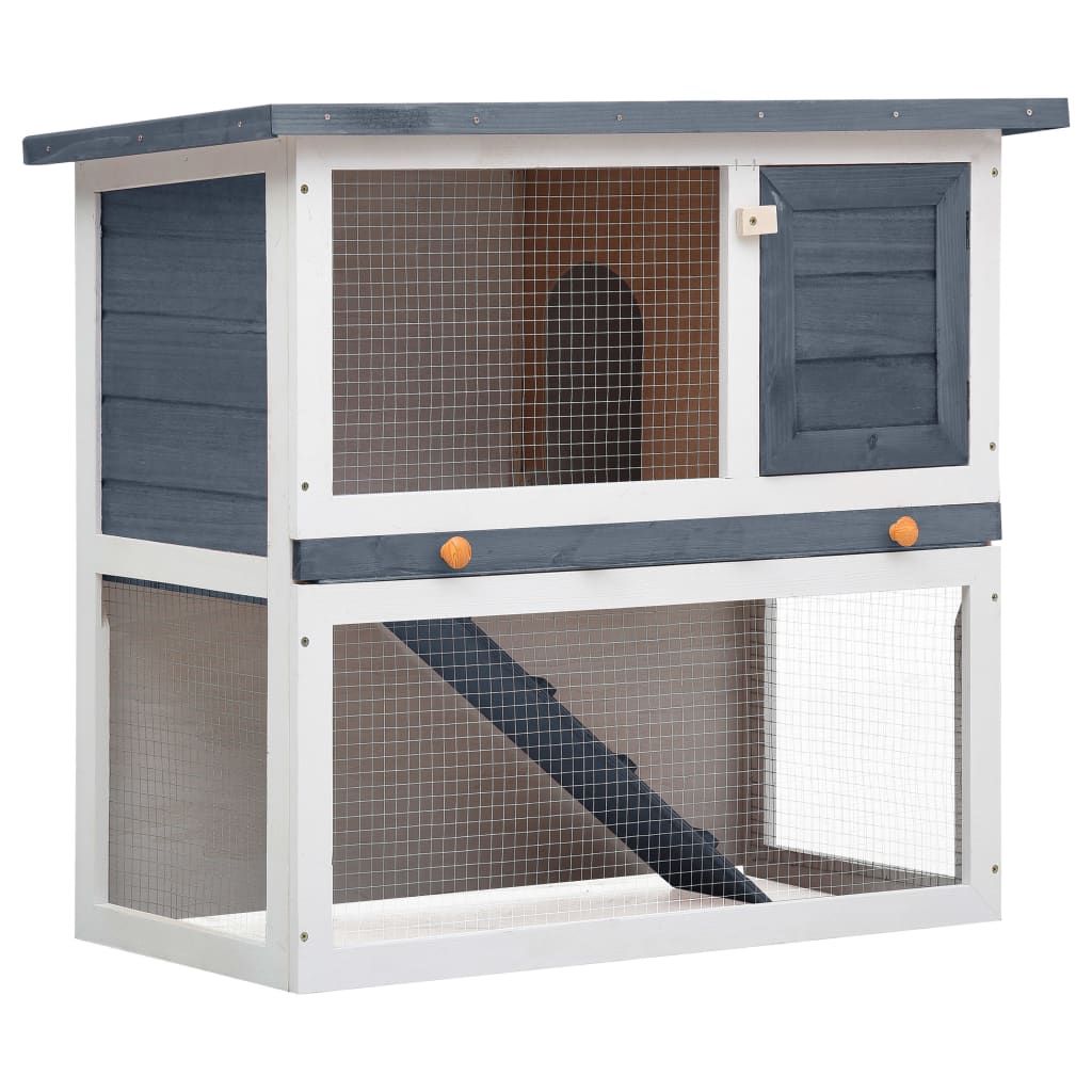 Spacious Outdoor Rabbit Hutch with Cozy Cubby and Ramp