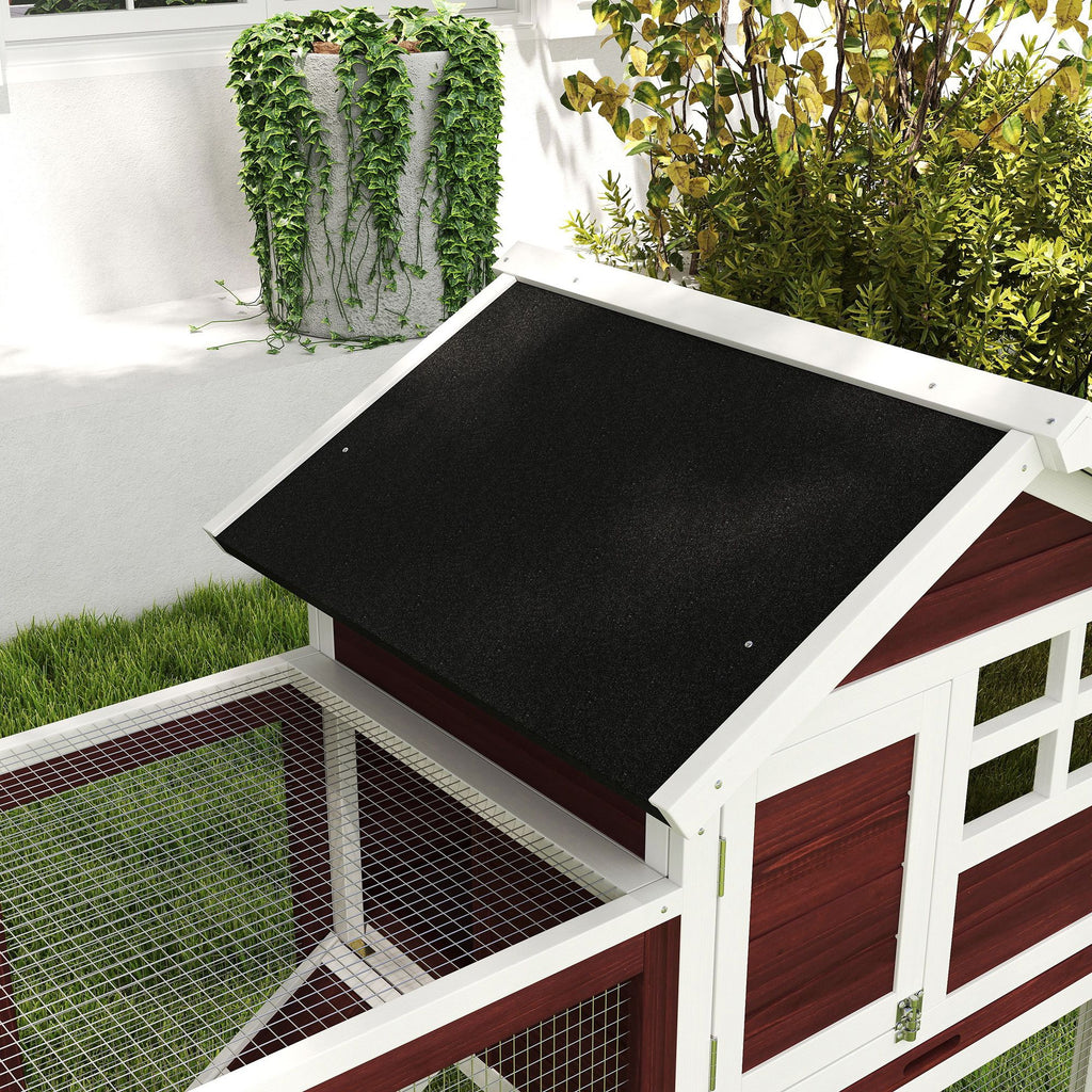 48- Outdoor Rabbit Hutch with water-ready Roof and Run