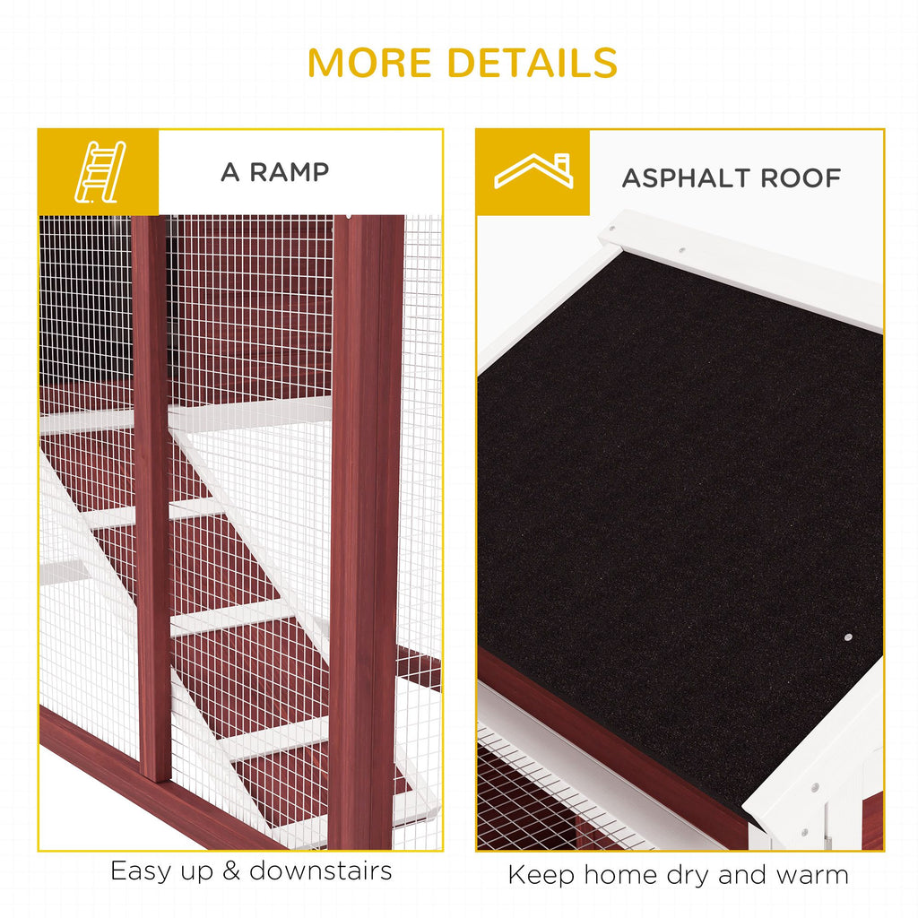 48- Outdoor Rabbit Hutch with water-ready Roof and Run