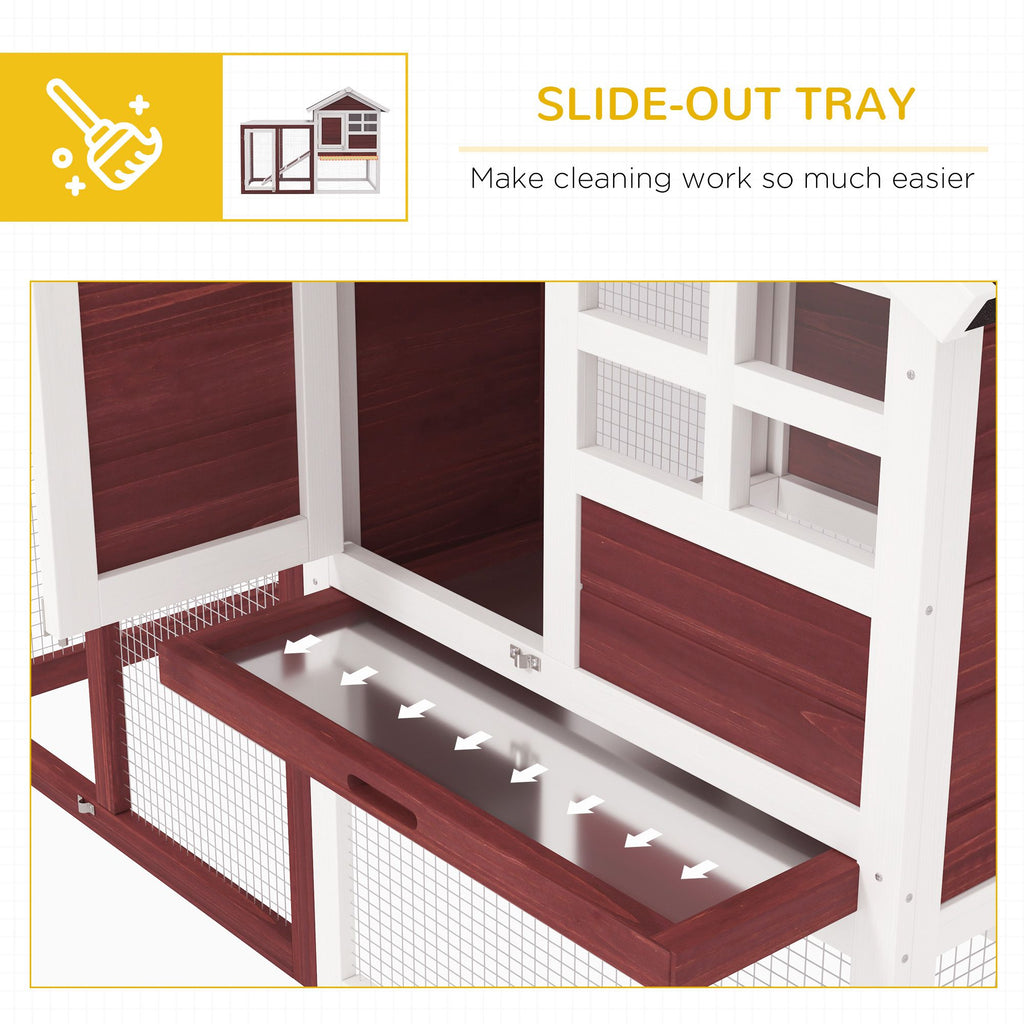 48- Outdoor Rabbit Hutch with water-ready Roof and Run