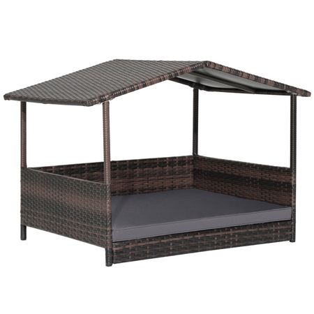 Weatherproof Wicker Dog House for Indoor & Outdoor Comfort