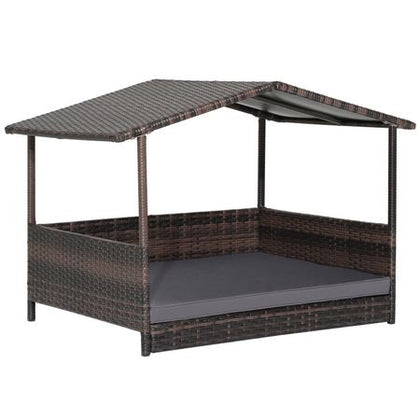 Weatherproof Wicker Dog House for Indoor & Outdoor Comfort