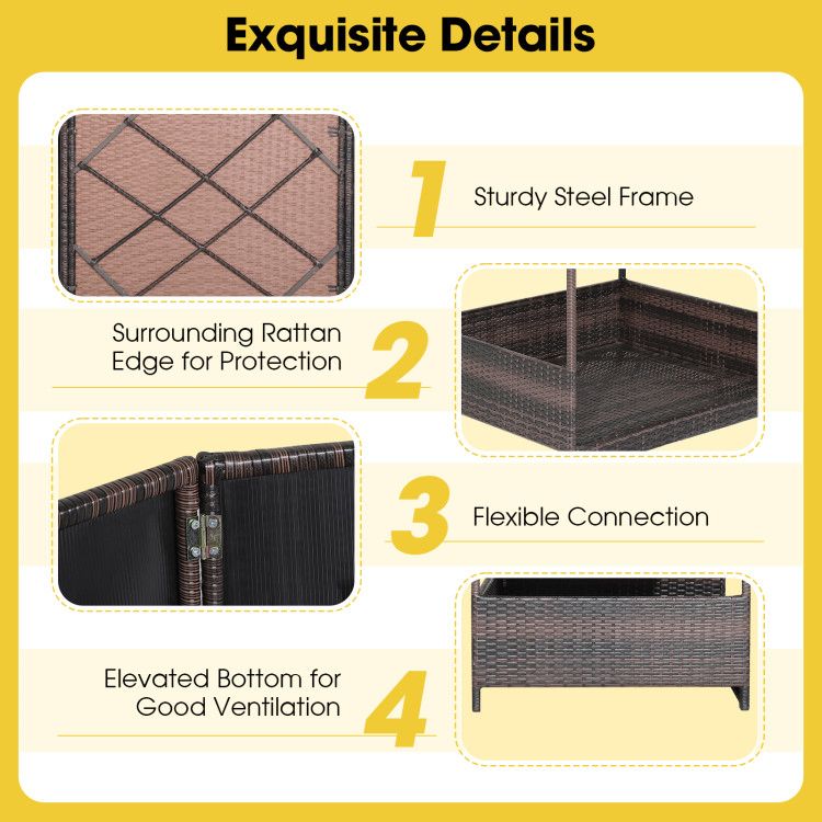 Weatherproof Wicker Dog House for Indoor & Outdoor Comfort