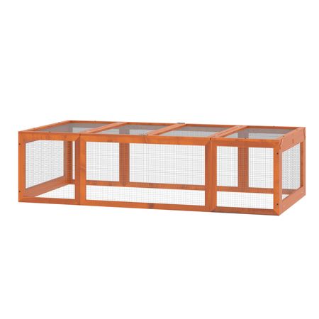Outdoor furniture-style Rabbit Hutch Large Bunny Hutch, Small Animal Habitat with Run, Lockable Doors, Natura