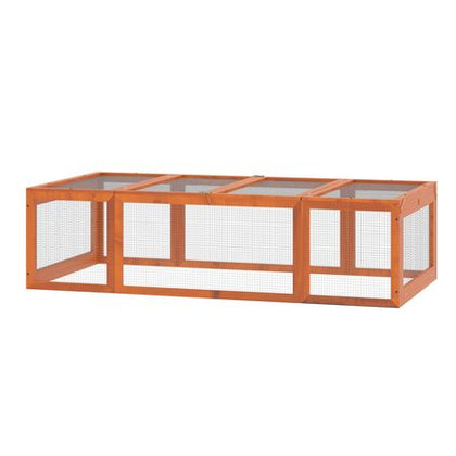 Outdoor furniture-style Rabbit Hutch Large Bunny Hutch, Small Animal Habitat with Run, Lockable Doors, Natura