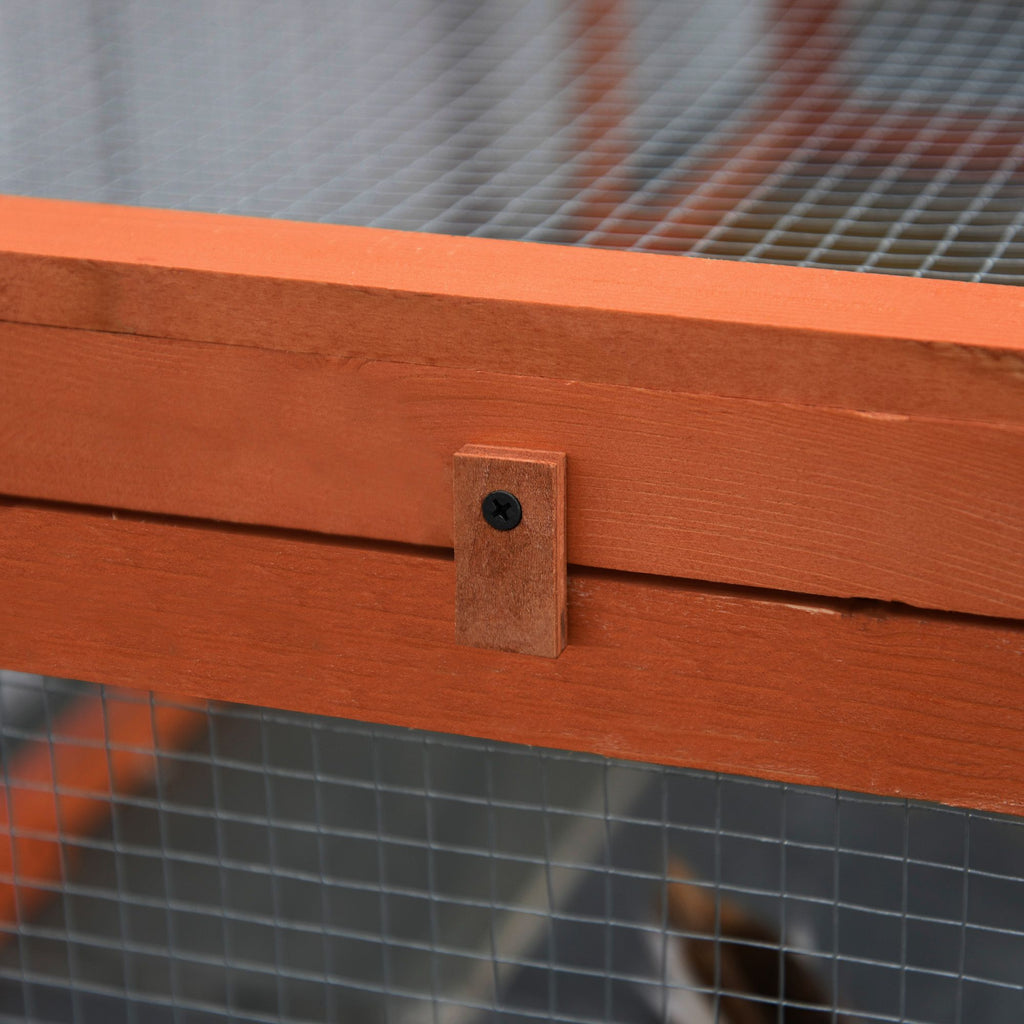 Outdoor furniture-style Rabbit Hutch Large Bunny Hutch, Small Animal Habitat with Run, Lockable Doors, Natura