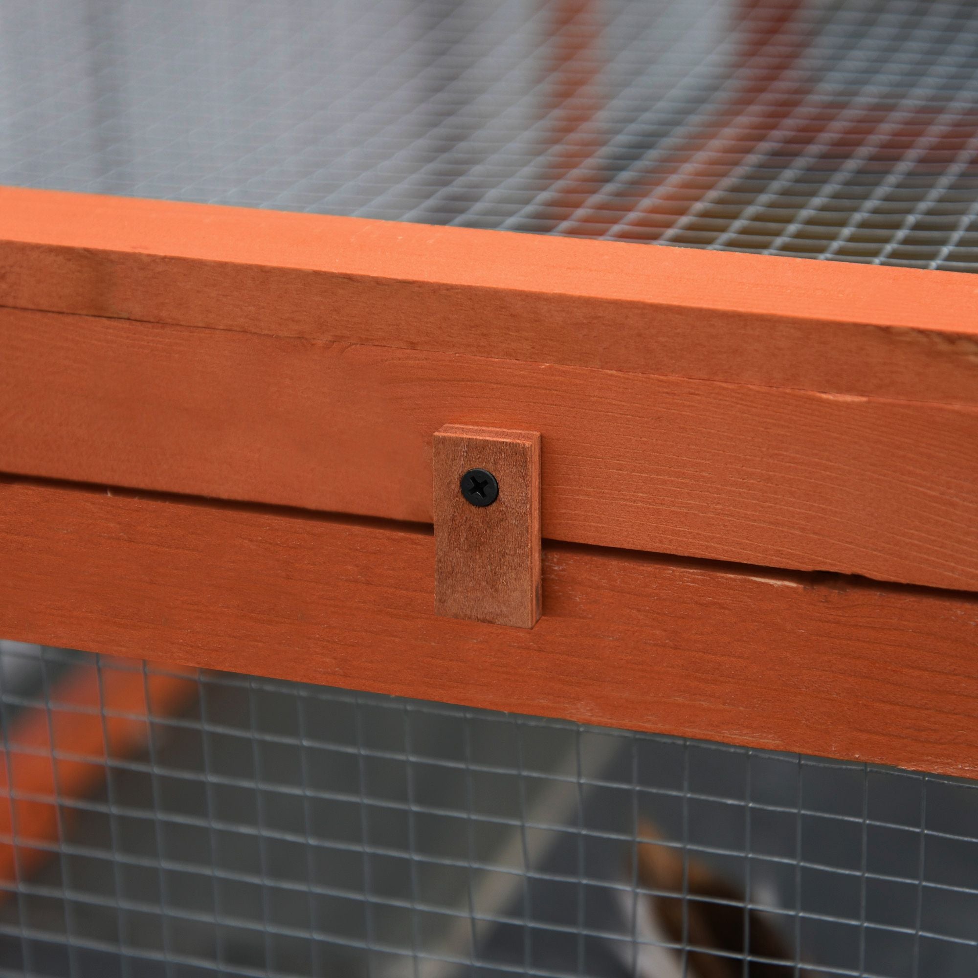 Outdoor furniture-style Rabbit Hutch Large Bunny Hutch, Small Animal Habitat with Run, Lockable Doors, Natura