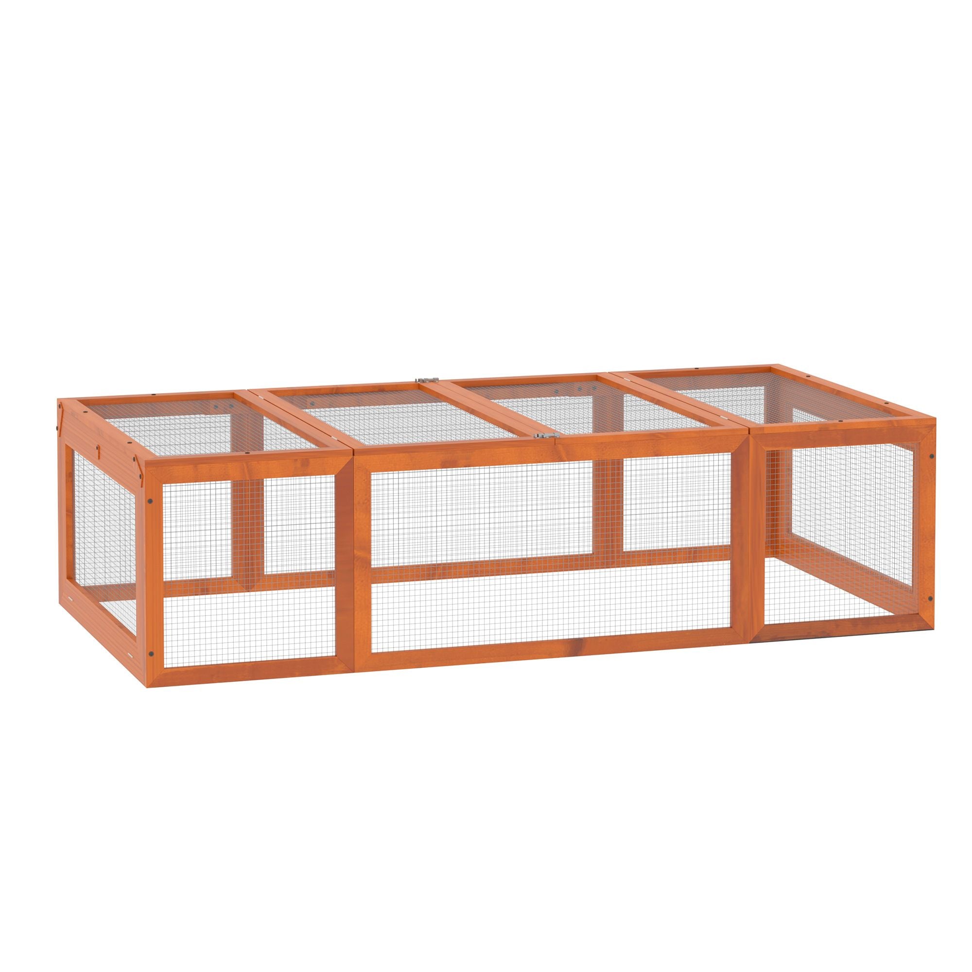 Outdoor furniture-style Rabbit Hutch Large Bunny Hutch, Small Animal Habitat with Run, Lockable Doors, Natura
