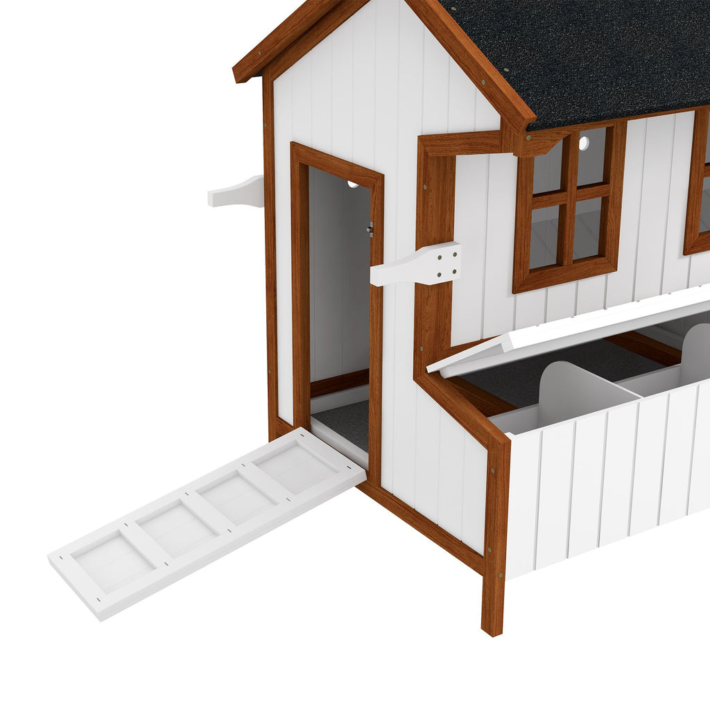 PawHut 47" furniture-style Chicken Coop with Nesting Box and Handles