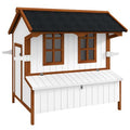 PawHut 47" furniture-style Chicken Coop with Nesting Box and Handles