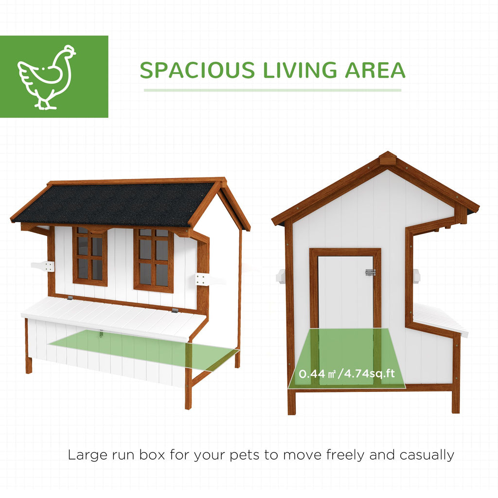 PawHut 47" furniture-style Chicken Coop with Nesting Box and Handles