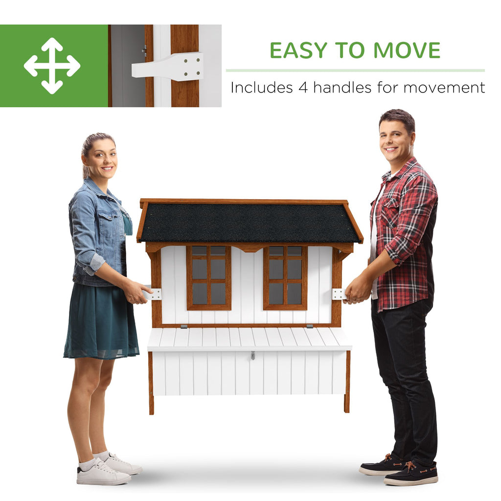 PawHut 47" furniture-style Chicken Coop with Nesting Box and Handles