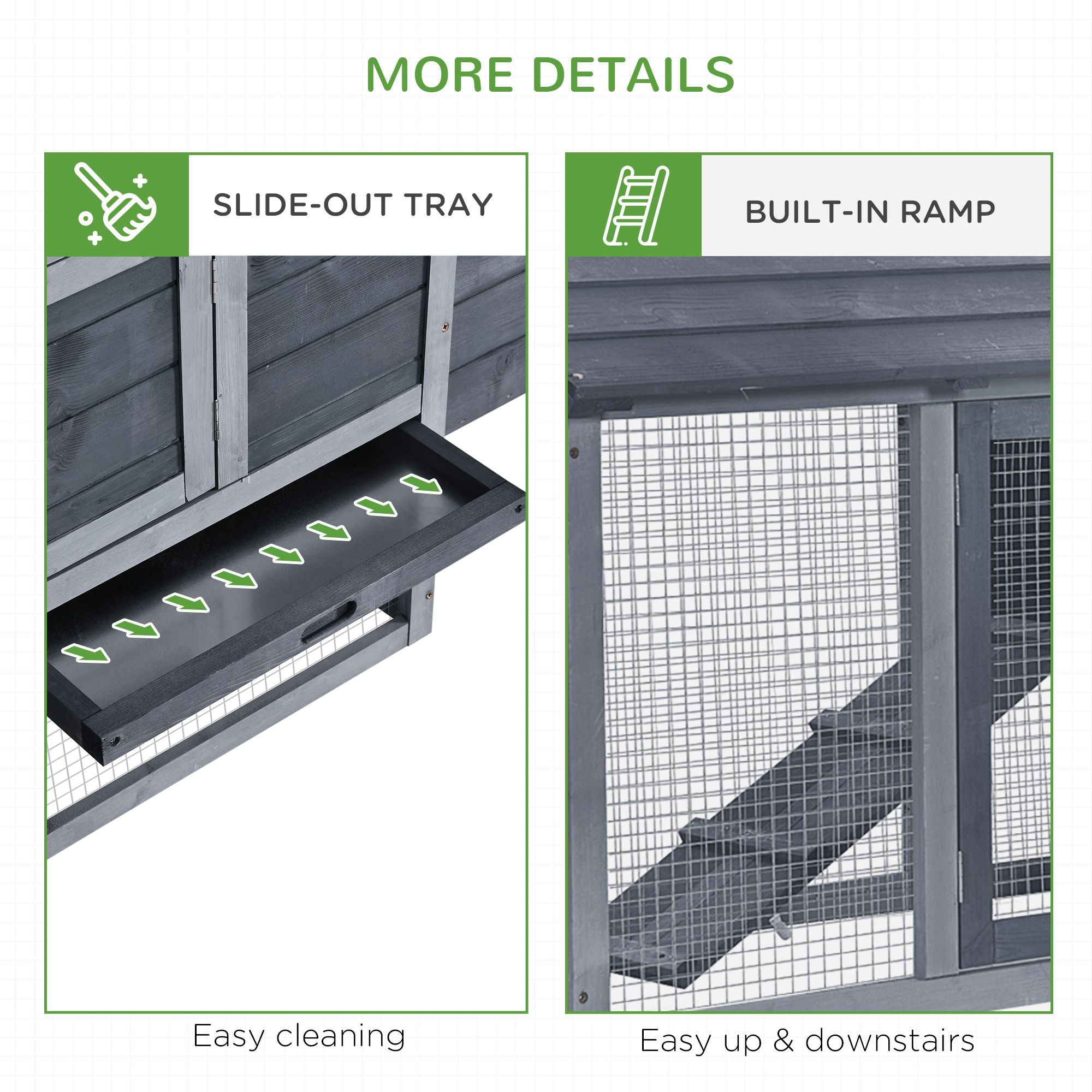 PawHut 59" furniture-style Chicken Coop for Small Hens - everyday & Easy Clean